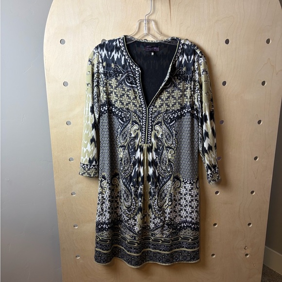 Hale Bob Mixed-Print Tunic Dress Women’s Size Large - Picture 2 of 7
